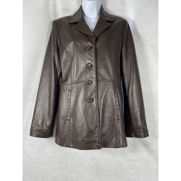 croft & barrow Jackets & Blazers - Croft & Barrow Jacket Women's Small Brown 100% Lambskin Leather Long Sleeve